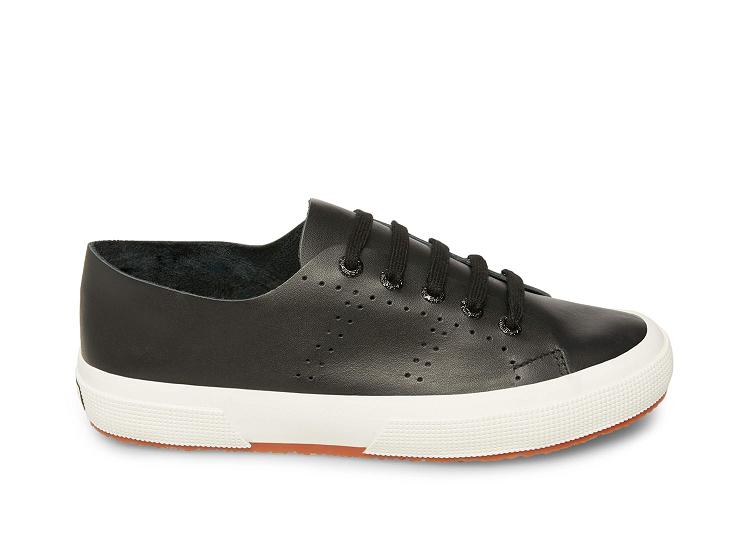 Superga 2750 Rawcutleatheru Black Leather - Mens Superga Leather Shoes